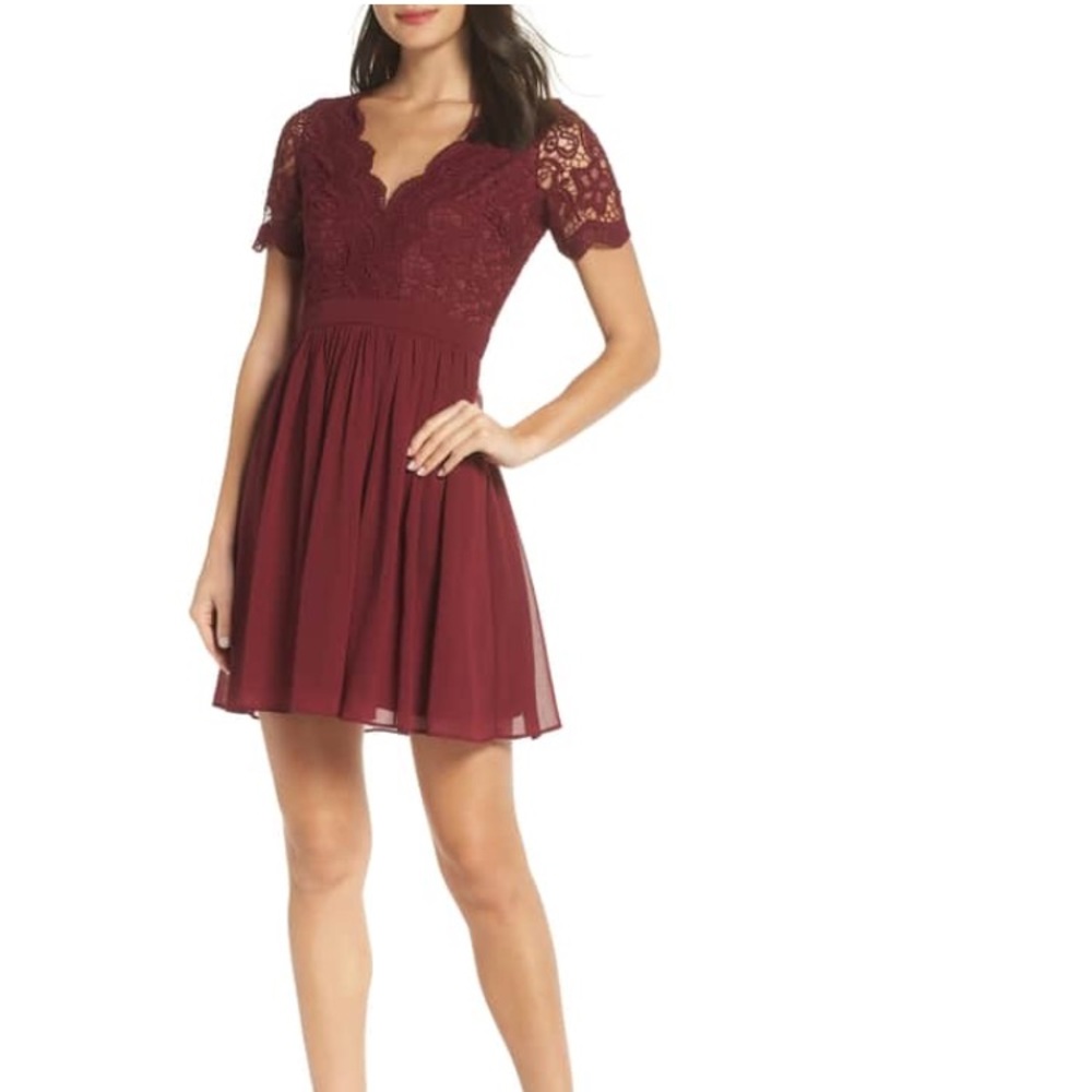 Lace and chiffon party dress